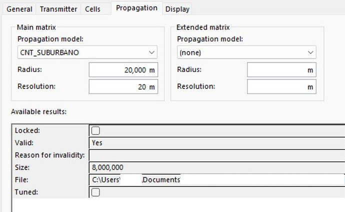 Atoll Propagation tab