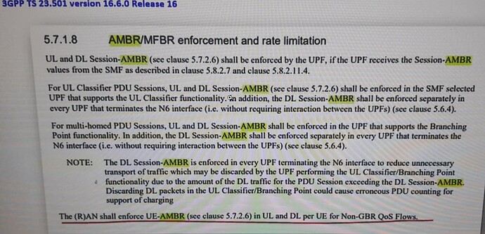 AMBR/MFBR enforcement and rate limitation
