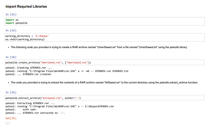 Python patool library for RAR files handling