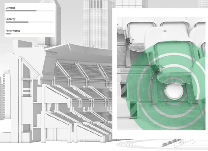 Under-seat antenna in stadium