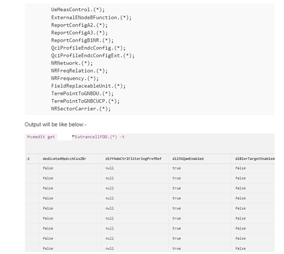 Ericsson ENM CLI commands
