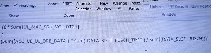 Time vs Slots in 5G user throughput 5G formula