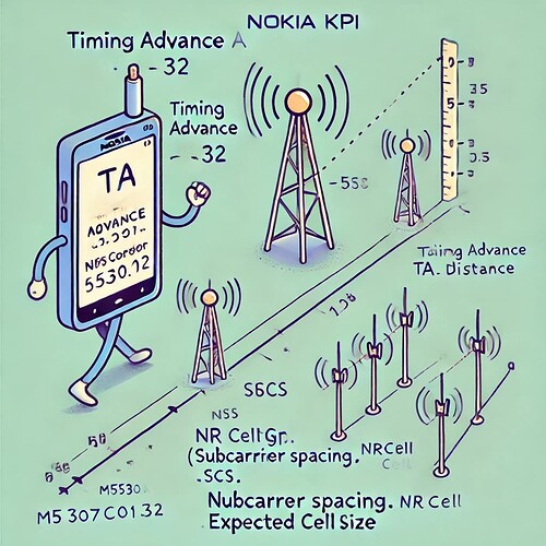 Nokia KPI for Tracking Timing Advance (TA) and Creating a Time-Distance Chart