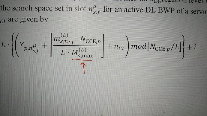 Calculating CCE index in NR formula