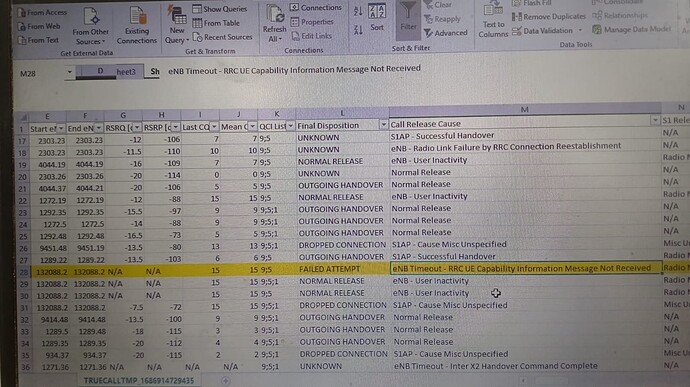 eNB Timeout - RRC UE Capability Information Message Not Received