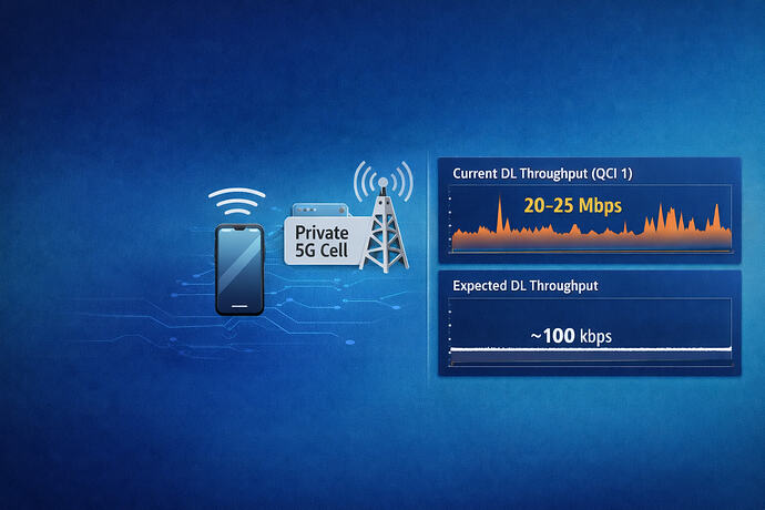 Why Am I Seeing High Downlink Throughput on QCI 1 (Voice) in a Private 5G Cell