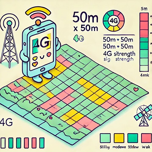 Visualizing 4G Coverage in QGIS with 50m x 50m Grid