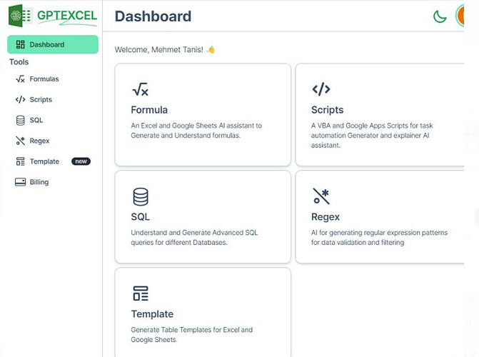 GPTExcel Dashboard