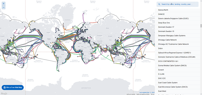 Free interactive Submarine Cable Map