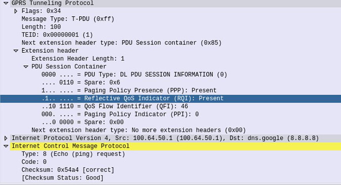 Reflective QoS in 5G