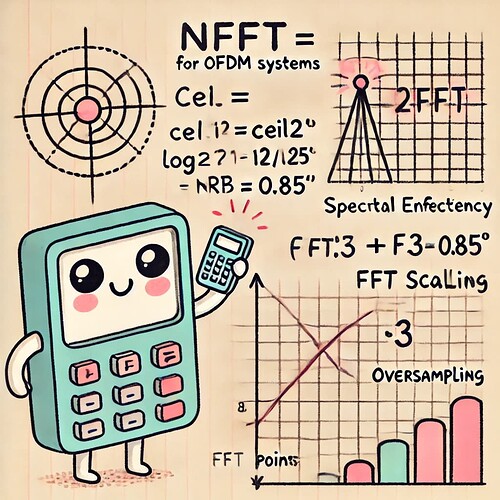 Purpose of Spectral Adjustment Factor (0.85) and FFT Scaling in OFDM Systems