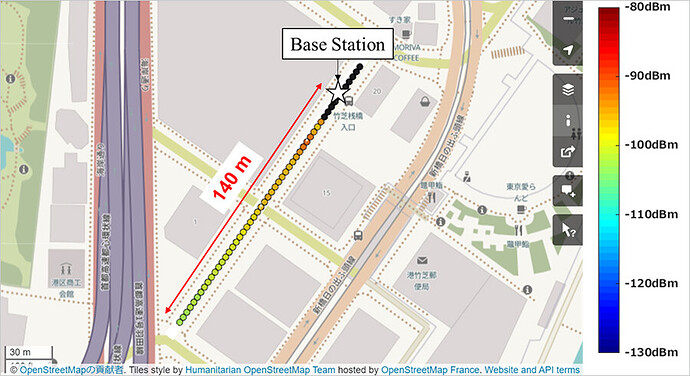 The mapping of receiving power at terminal side