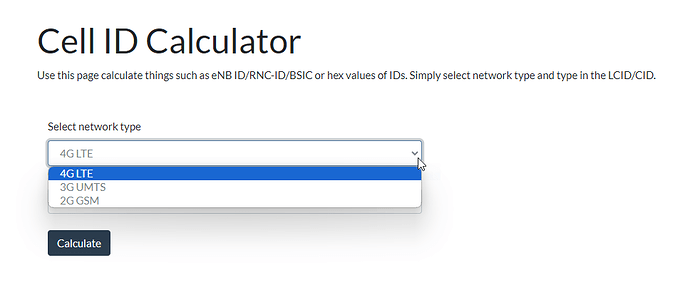 LTE Cell ID Calculator from a Bit number