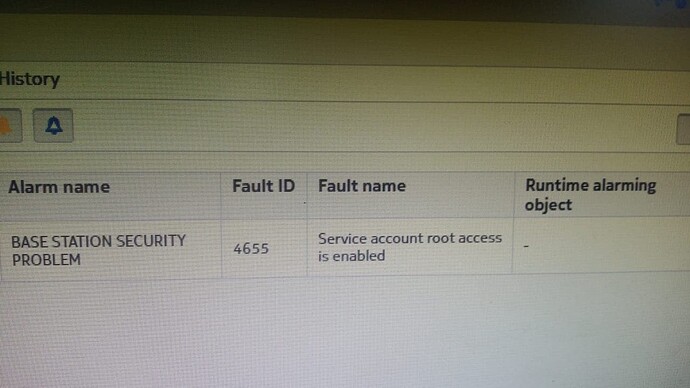 Fault name: Service account root access is enabled