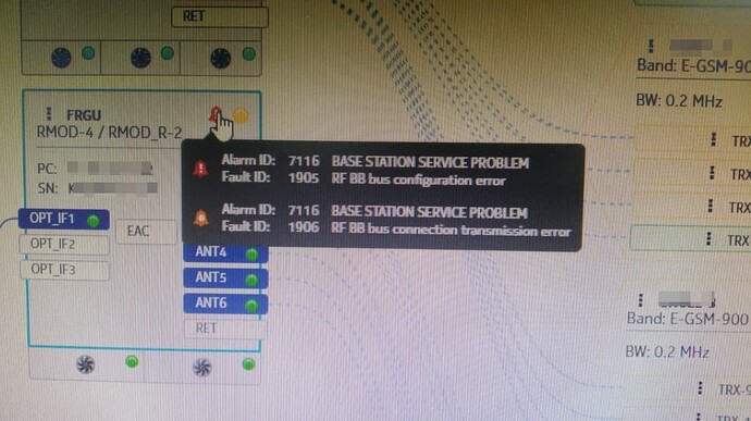 RF BB bus configuration / connection transmission error alarm after upgrading 5 MHz to 10 MHz