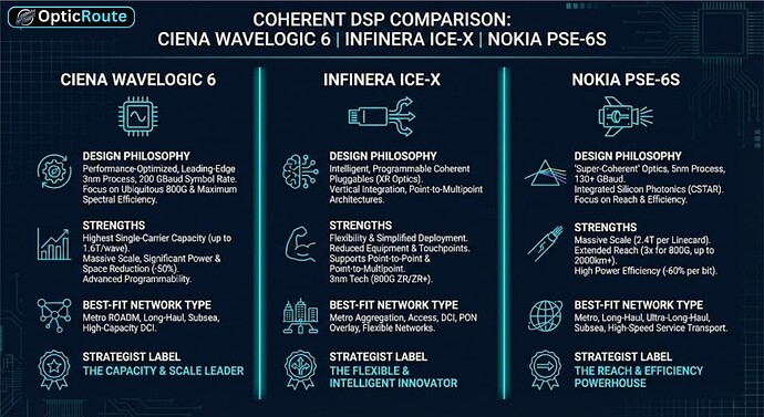 Vendor DSP Comparison (WL6 vs ICE-X vs PSE-6s)