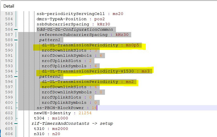 Multiple TDD patterns in 5G