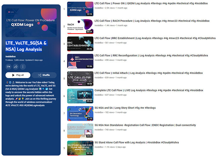 LTE VoLTE 5G (SA & NSA) Log Analysis