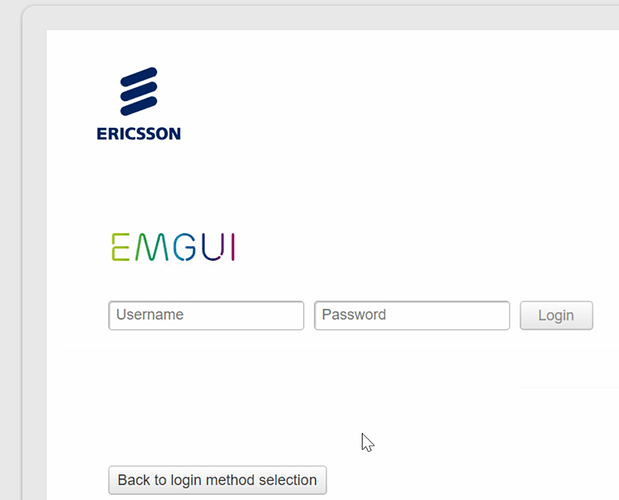 Whats is default username password for a Ericsson node