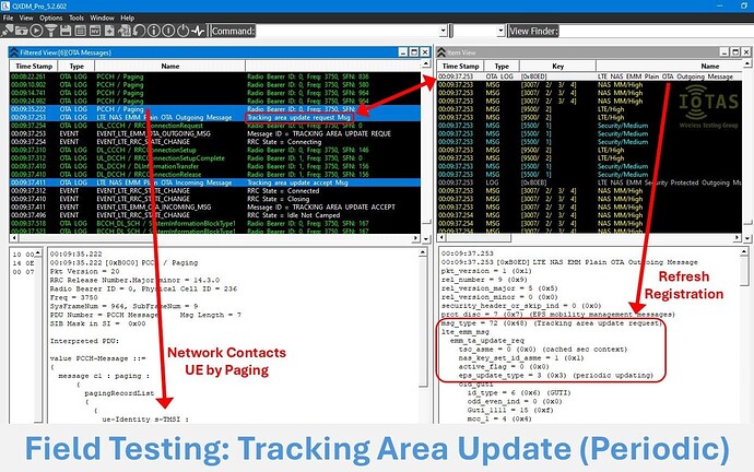 Field Testing: Tracking Area Update (Periodic)