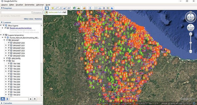 Hunter ANATEL Operators SITES (Mapa)
