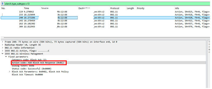 Add Block Ack Response