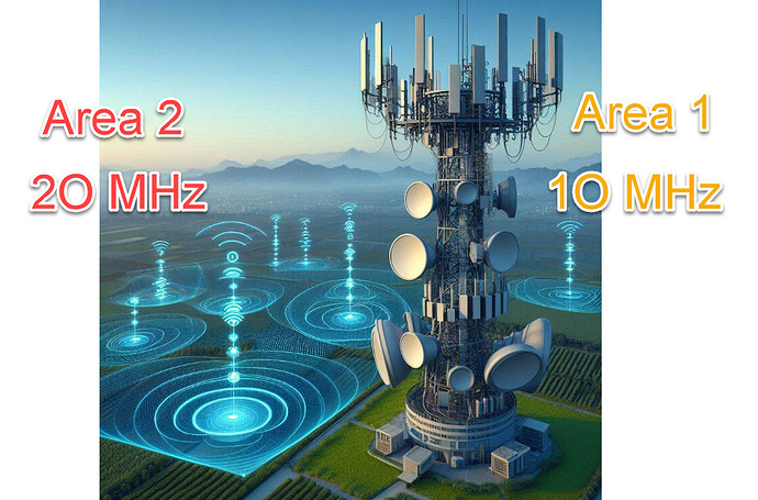 Can we allocate 10 MHz in area 1 and 20 MHz in area 2 from our 20 MHz 4G band