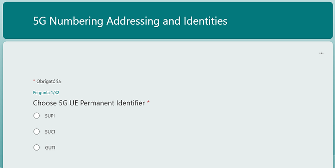 5G Numbering Addressing and Identities - 32 Questions and Answers