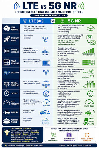 LTE vs 5G NR - the differences that actually matter in the field (not the marketing slide)