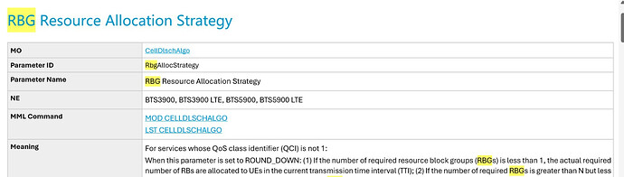 Ericsson Equivalent for Huawei Parameter RbgAllocStrategy