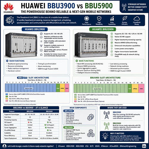 Huawei BBU3900 vs. BBU5900 – A Detailed Overview for Telecom Engineers