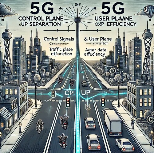 5G NR Control Plane (CP) and User Plane (UP) separation
