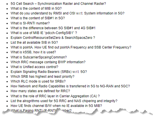 5G NR Layer 3 - RRC Interview Question