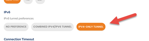IPv4 only tunnel option