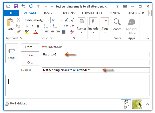 how to send an email to all attendees of a teams meeting
