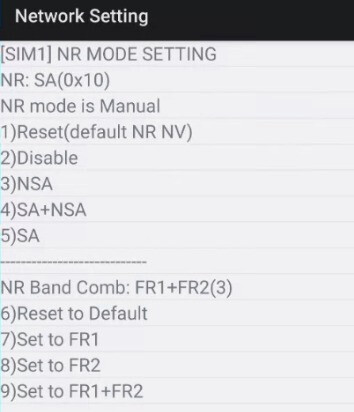 NSA, SA or NSA+SA, 3 modes can be set 2