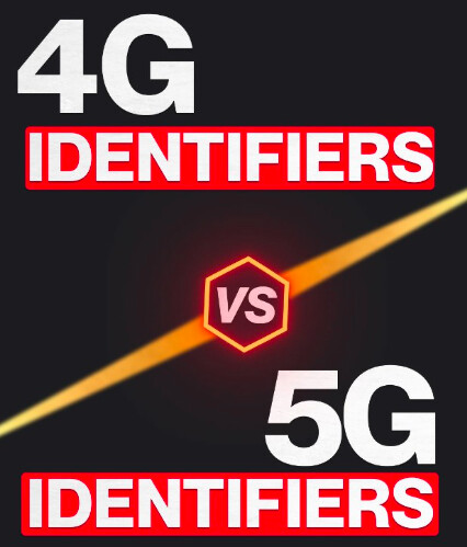 Difference between 5G and 4G identifiers